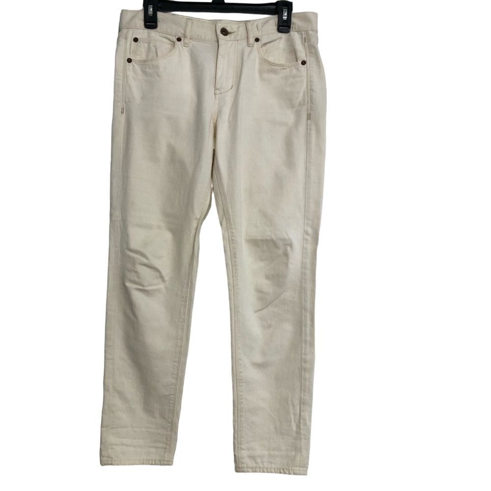 Madewell Boy Jean Size 27 But Waist Measures 32 Cream Off White Soft 100% Cotton